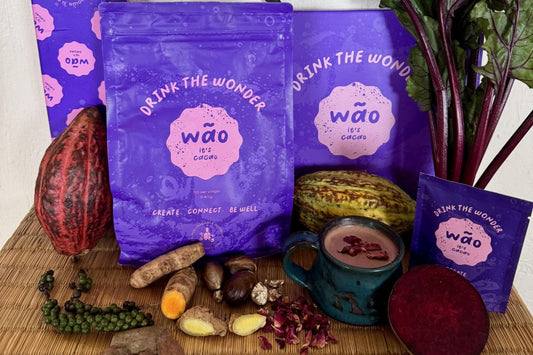 Fermented ceremonial cacao and plant superfoods for gut health